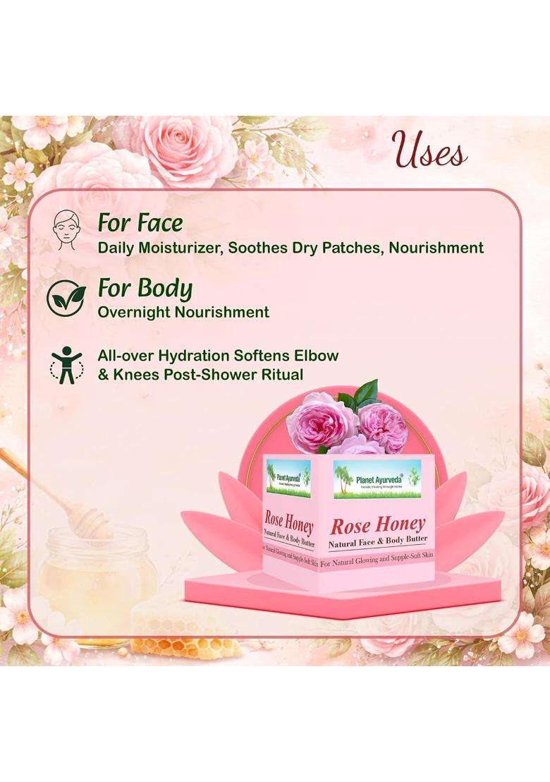 Planet Ayurveda Rose Honey Natural Face & Body Cream- 50 g,, Cream for Healthy Skin & Body | Authentic Traditional Formula - Indya