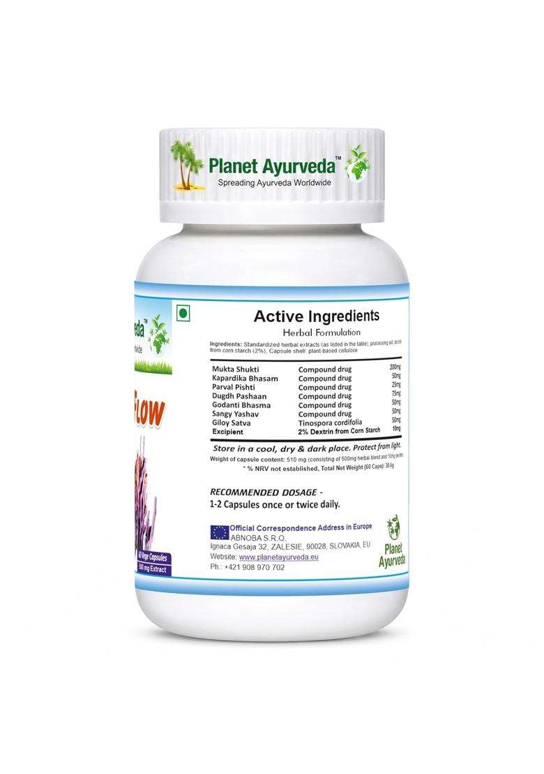 Planet Ayurveda Coral Cal Flow 60 Capsules | Authentic Traditional Formula | Helps to Maintain Healthy Calcium levels in the body - Indya
