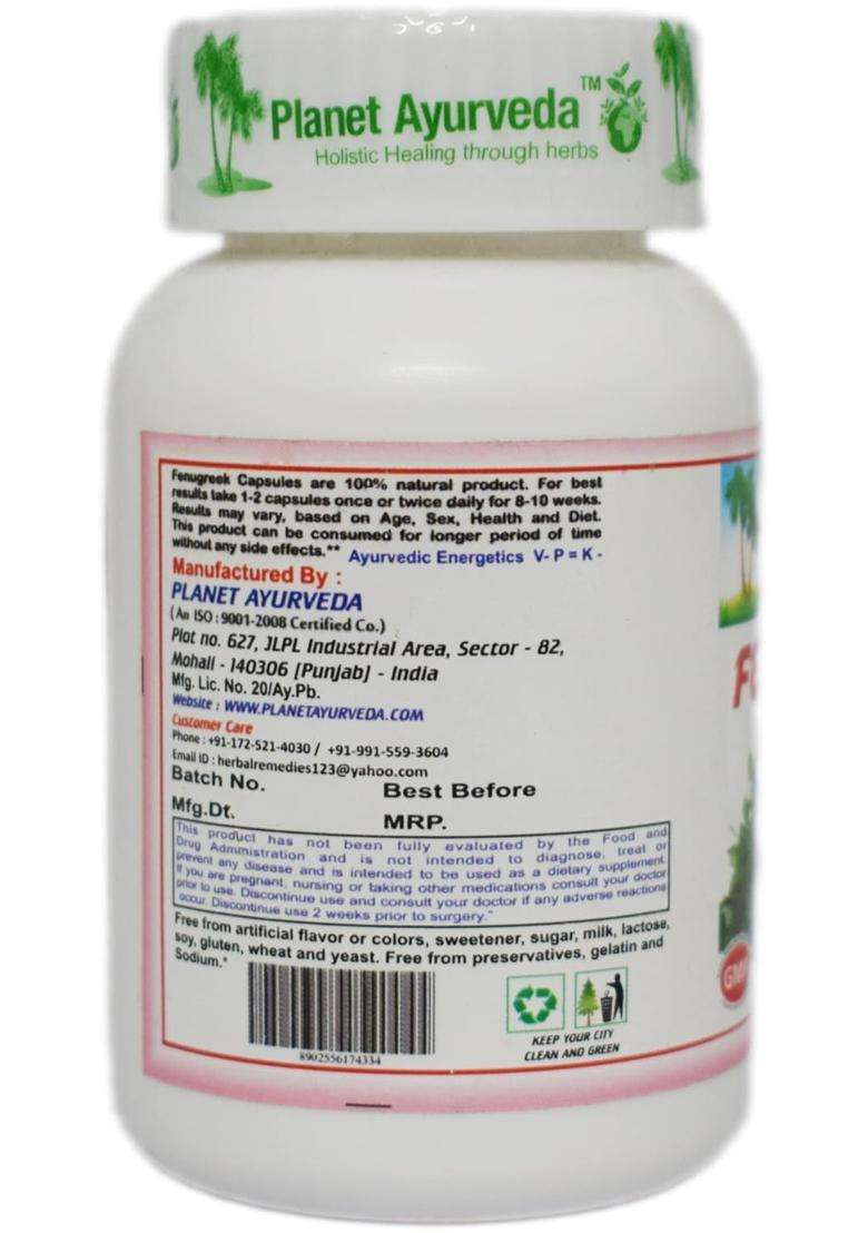 Planet Ayurveda Fenugreek Capsules 60 Capsules | Authentic Traditional Formula | Natural Supports for Healthy Sugar Levels & Digestion - Indya
