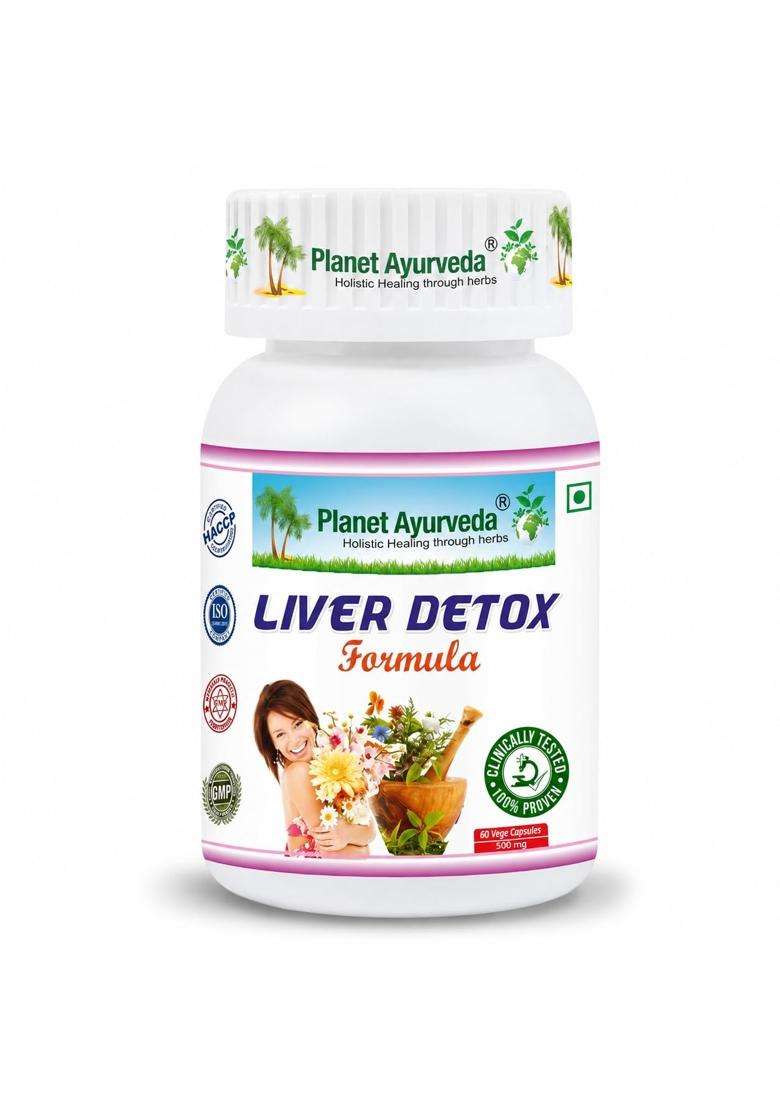 Planet Ayurveda Clinically Tested Liver Detox Supplement 500 Mg | Authentic Traditional Formula | Natural Liver Detox Formula | For Men & Women - Indya