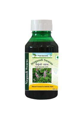 Planet Ayurveda Nirgundi Swaras 500 ml | Authentic Traditional Formula | (500 ml) for Joint Pain and Respiratory Issues