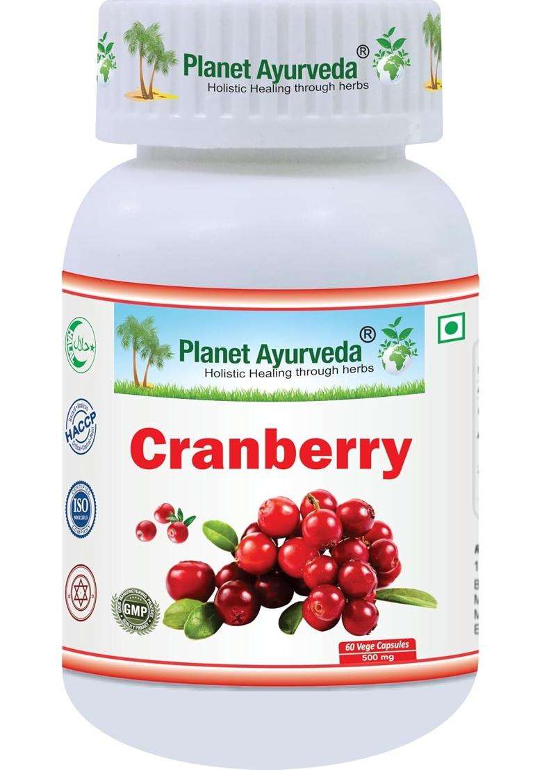 Planet Ayurveda Cranberry Capsules- 60 Capsules | Authentic Traditional Formula - Indya