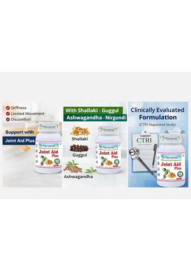 Planet Ayurveda Joint Aid Plus Capsules 500 mg | Authentic Traditional Formula | Supports Joint Comfort, Mobility & Healthy Inflammatory Response - Indya