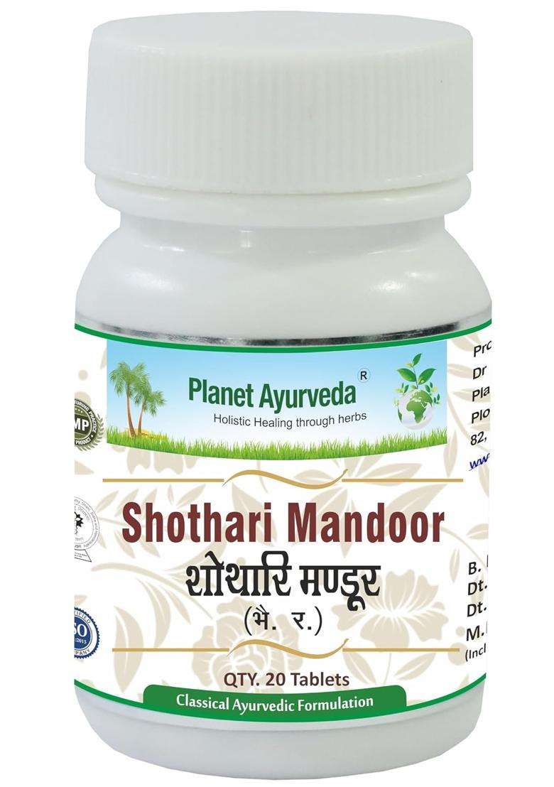 Planet Ayurveda Shothari Mandoor 20 tablets | Authentic Traditional Formula - Indya
