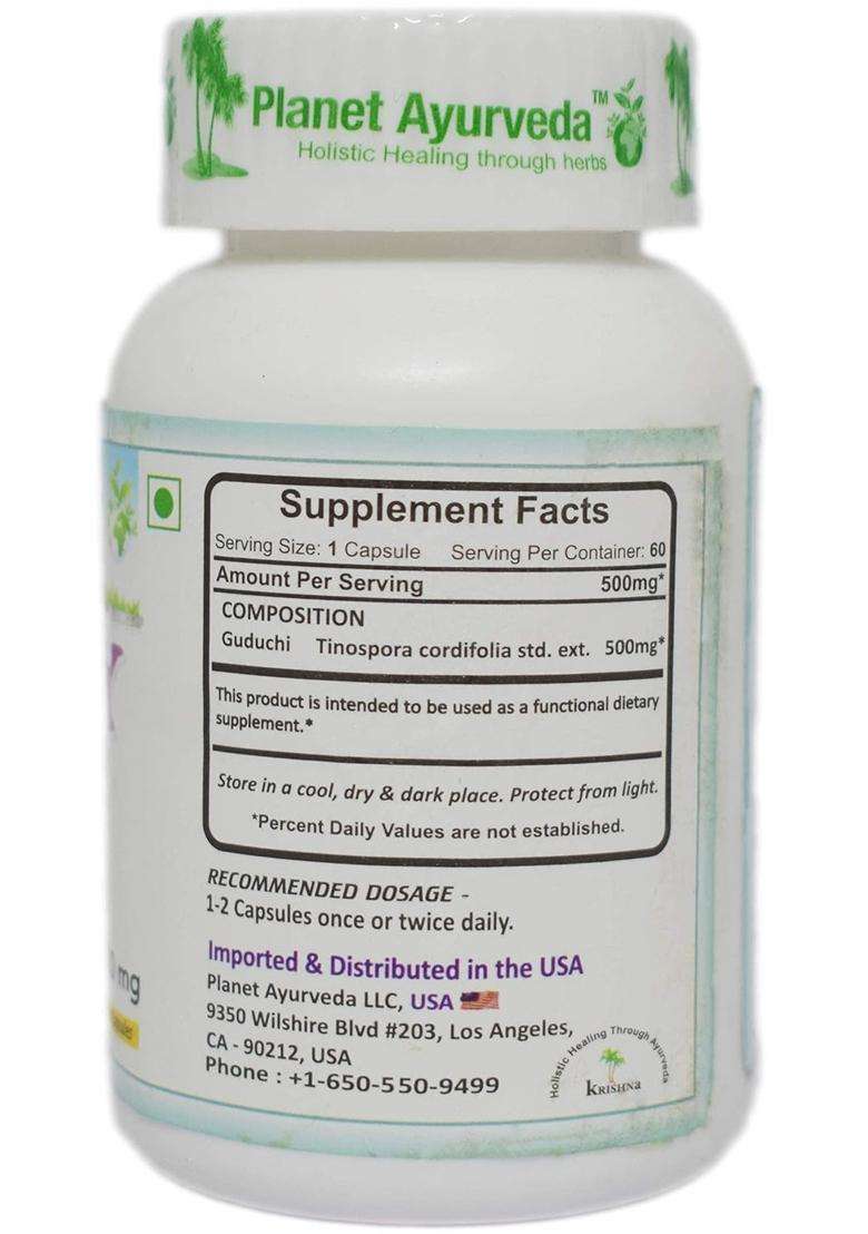 Planet Ayurveda Giloy Capsules for Immunity, 60 Capsules | Authentic Traditional Formula - Indya