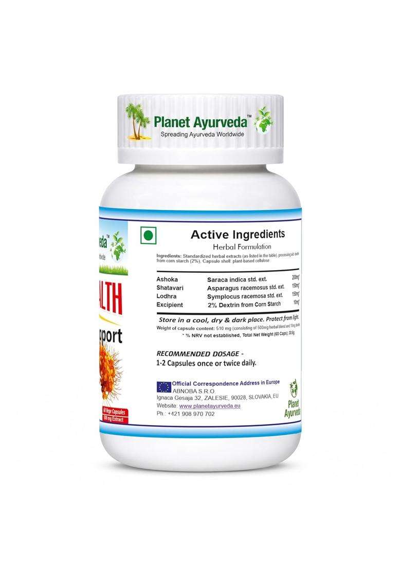 Planet Ayurveda Female Health Support 60 Capsules | Authentic Traditional Formula - Indya
