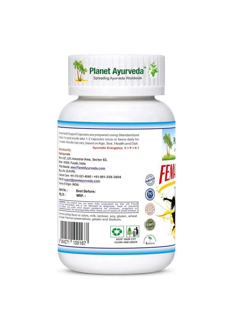 Planet Ayurveda Female Health Support 60 Capsules | Authentic Traditional Formula - Indya