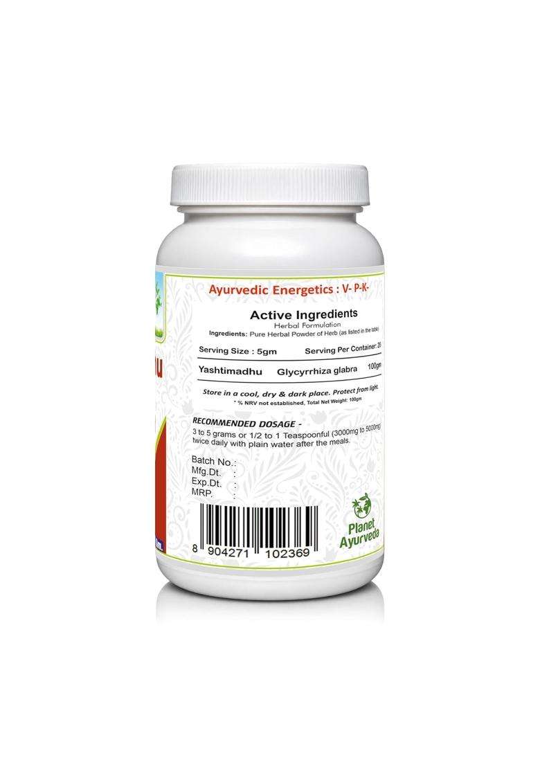 Planet Ayurveda Yashtimadhu Churna 100 g | Authentic Traditional Formula | Pure Mulethi (Licorice) Powder for Digestive & Throat Health - Indya