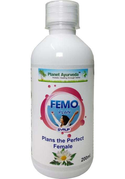 Planet Ayurveda Femo Plan Syrup,, 200 ml Each) (Pack of 3) | Authentic Traditional Formula | Female Health