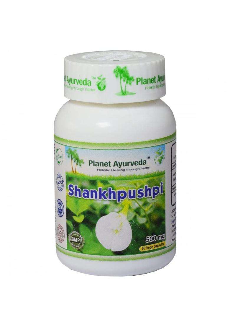 Planet Ayurveda Shankhpushpi Capsules (60 Caps) | Authentic Traditional Formula - Indya