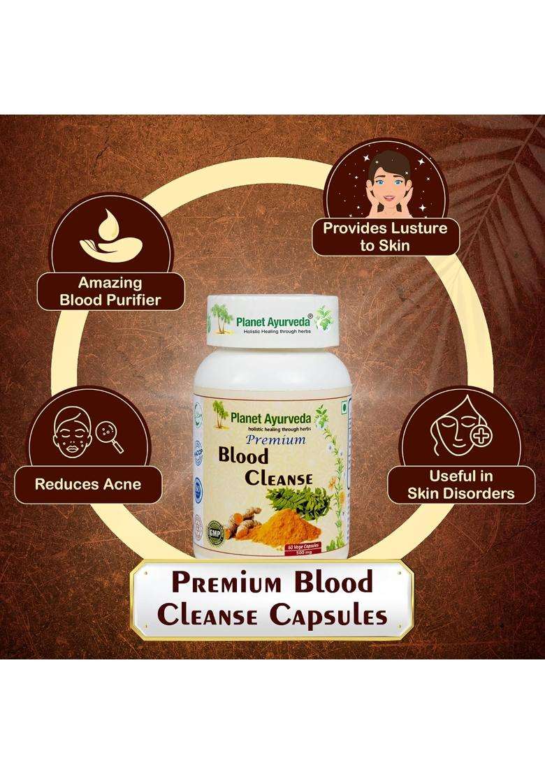 Planet Ayurveda Premium Blood Cleanse 60 Capsules | Authentic Traditional Formula - Indya