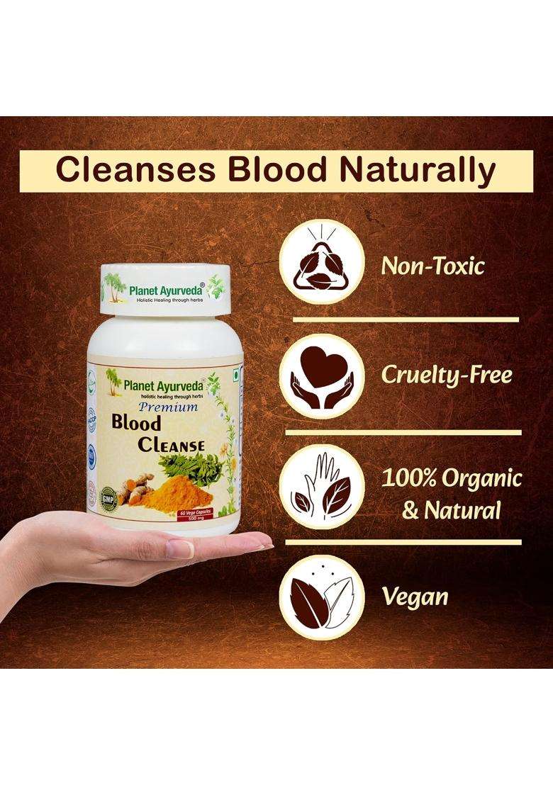 Planet Ayurveda Premium Blood Cleanse 60 Capsules | Authentic Traditional Formula - Indya