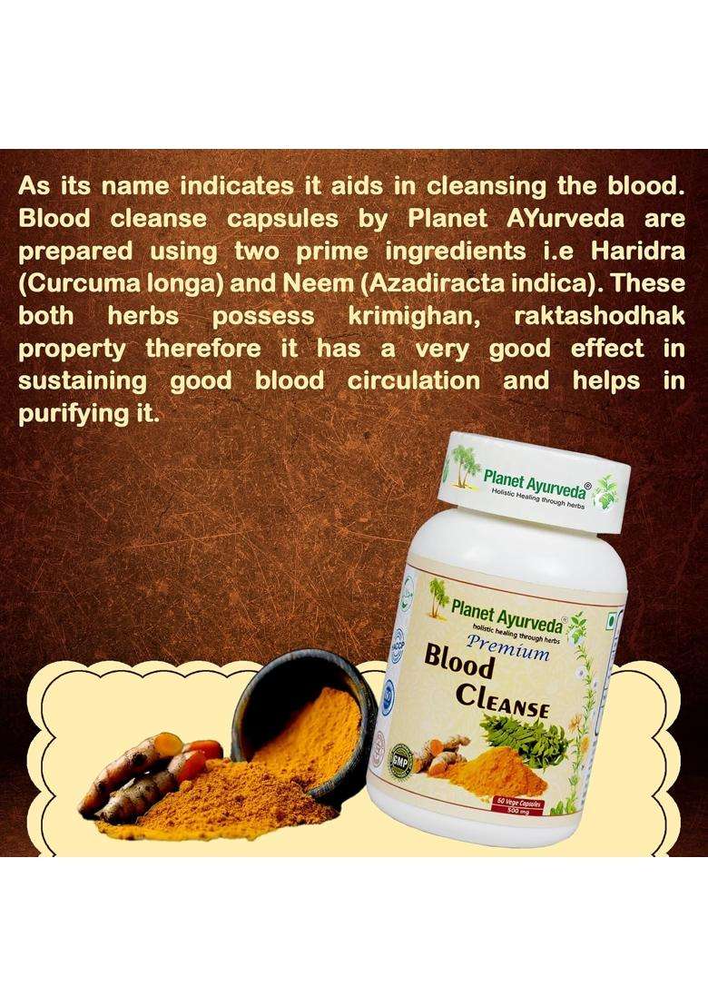 Planet Ayurveda Premium Blood Cleanse 60 Capsules | Authentic Traditional Formula - Indya