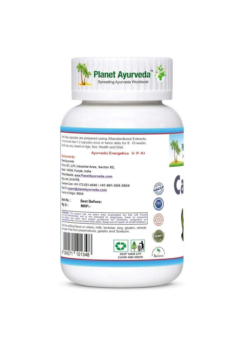 Planet Ayurveda Calm Easy Capsules | Authentic Traditional Formula - Indya