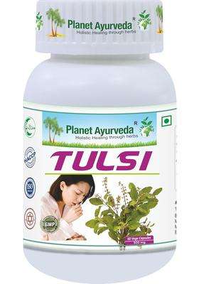 Planet Ayurveda Tulsi Capsules for respiratory disorders 60 Capsules | Authentic Traditional Formula