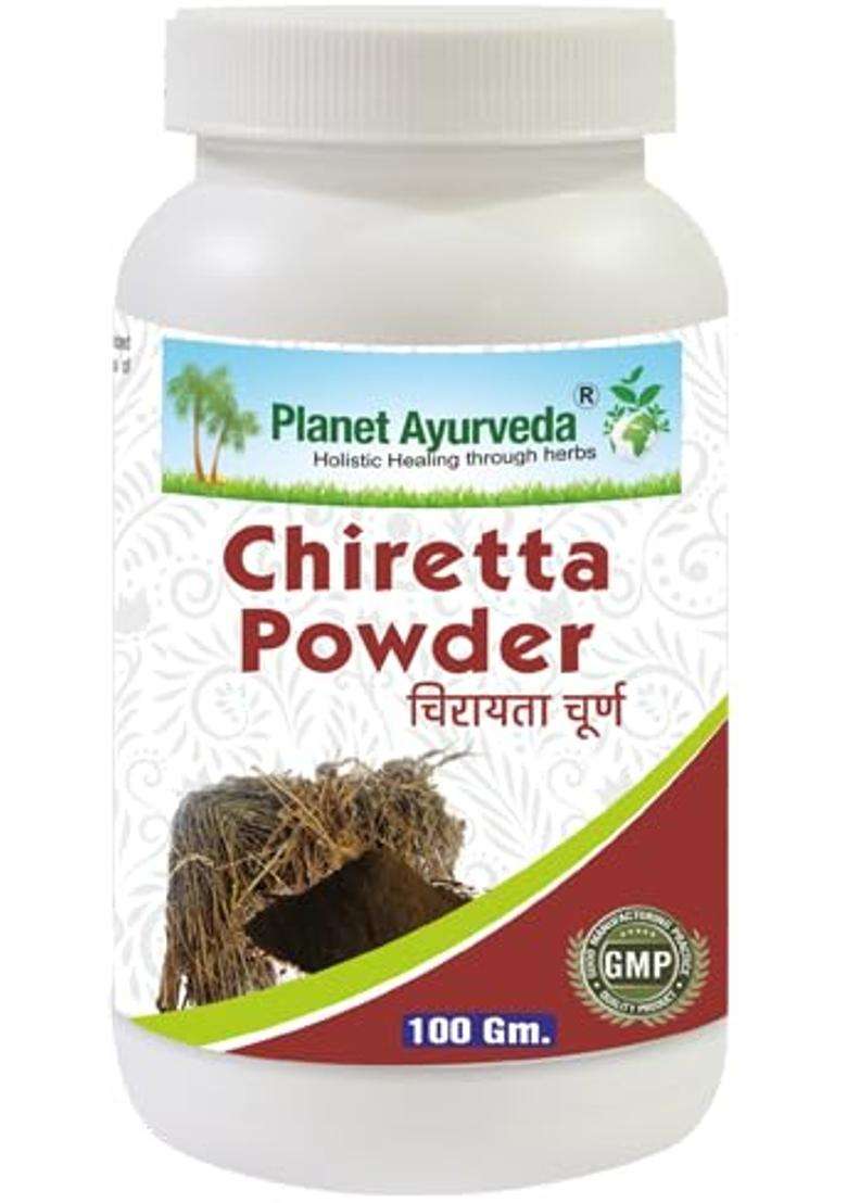 Planet Ayurveda Chiretta Powder, 100g, Ayurvedic Herbal Supplement | Authentic Traditional Formula | Pure Swertia Chirata for Liver & Immunity Support - Indya