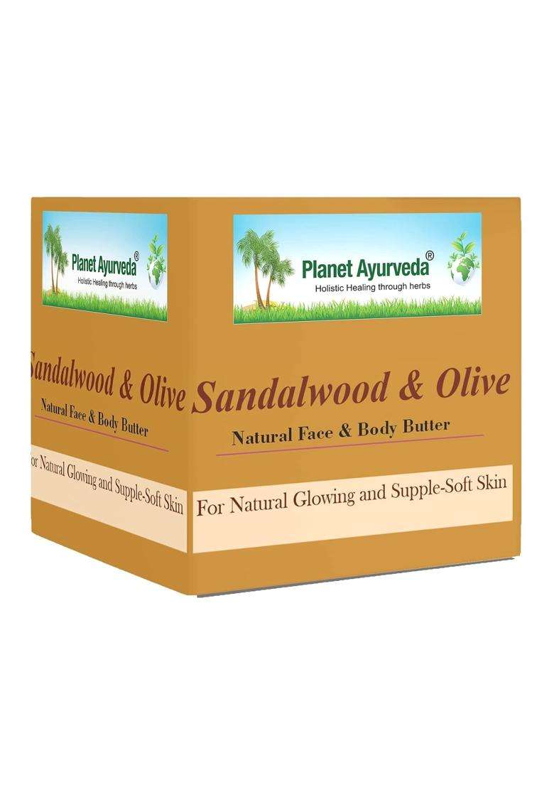 Planet Ayurveda Sandalwood & Olive Natural Face and Body Cream 50 g | Authentic Traditional Formula | Rich and Nourishing Face and Body Moisturizer - Indya