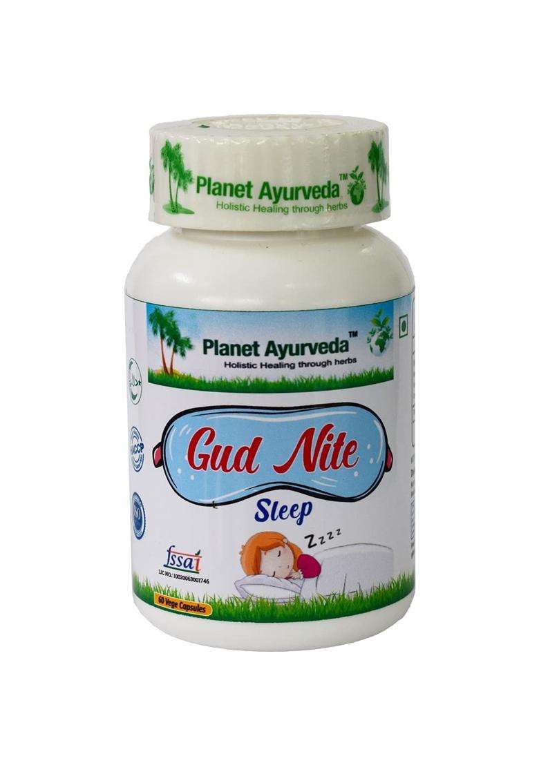 Planet Ayurveda Gud Nite Sleep, Ayurvedic Medicine Beneficial in Sleep Apena, Restores Natural Sleep 60 Capsules | Authentic Traditional Formula - Indya