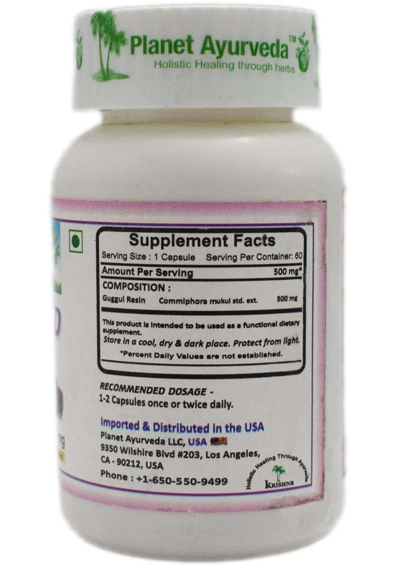Planet Ayurveda Gugullipid Capsules (60 CAP) | Authentic Traditional Formula - Indya