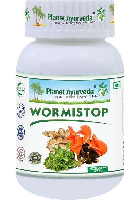 Planet Ayurveda Wormistop Capsules, Ayurvedic Herbal Supplement, 60 Capsules | Authentic Traditional Formula