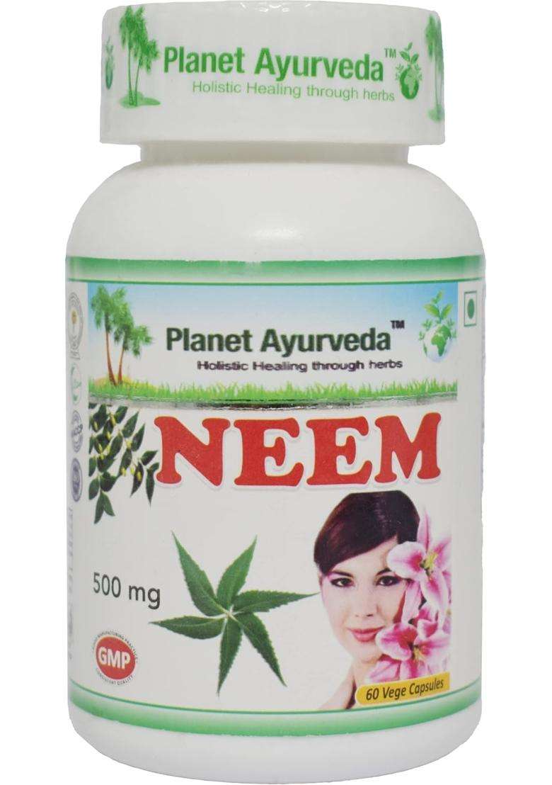 Planet Ayurveda Neem 60 Capsules | Authentic Traditional Formula | Natural Supplement for Skin Wellness - Indya