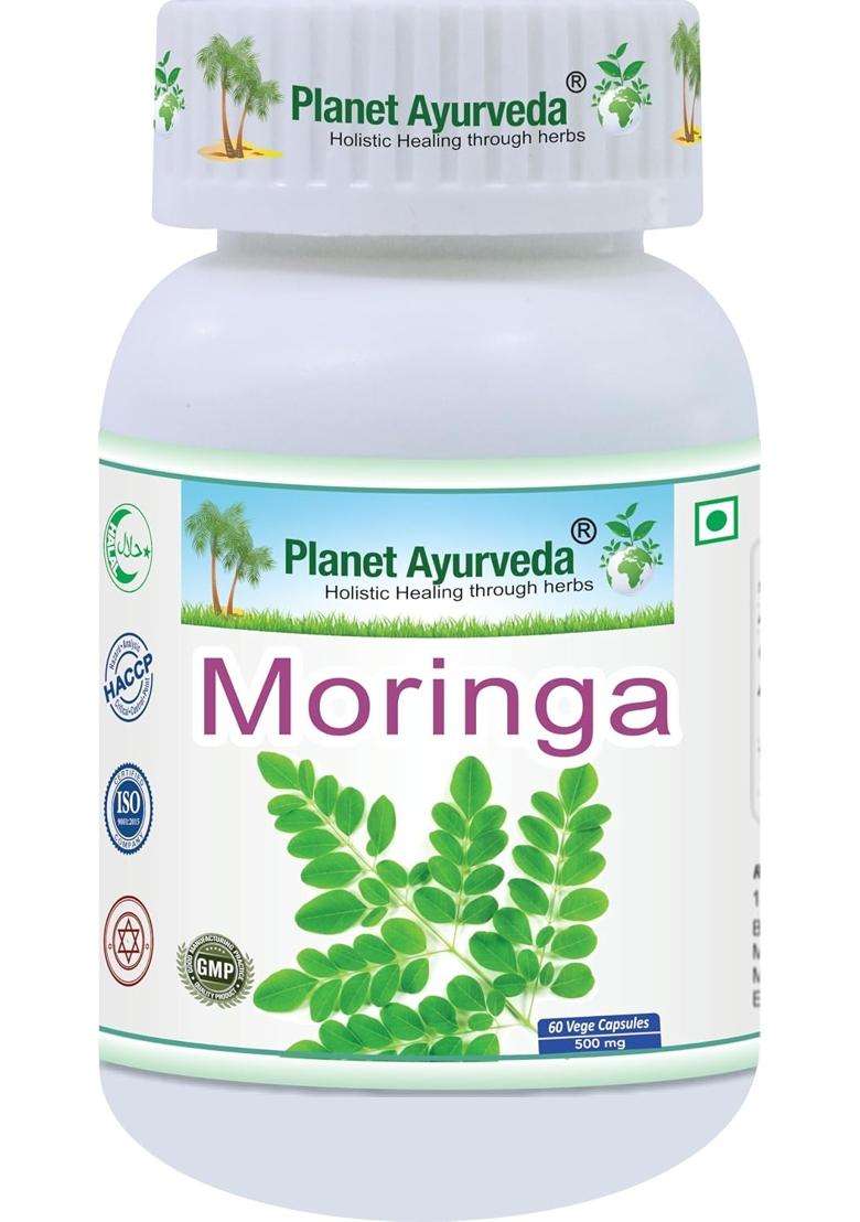 Planet Ayurveda Moringa Capsules 60 Capsules | Authentic Traditional Formula | Rich Source of Vitamins and Minerals | Ayurvedic Superfood Supplement - Indya