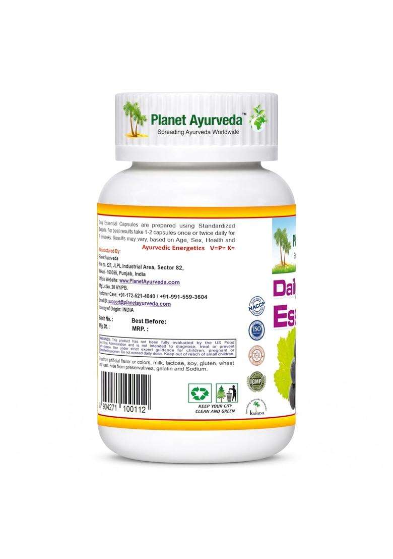 Planet Ayurveda Daily Essentials Capsules Fights Against Illness and Keeps You Fit and Healthy 60 Capsules | Authentic Traditional Formula - Indya