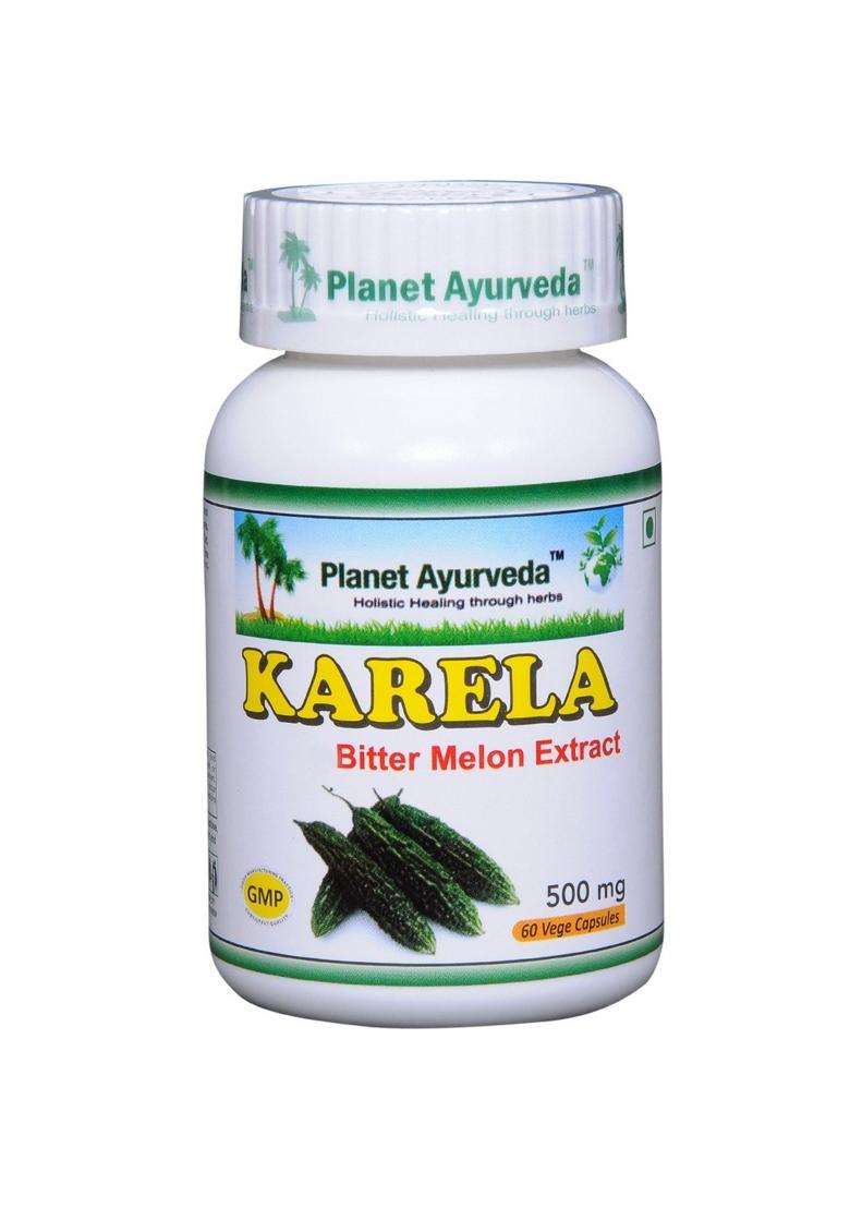 Planet Ayurveda Karela Capsules 60 Capsules | Authentic Traditional Formula - Indya
