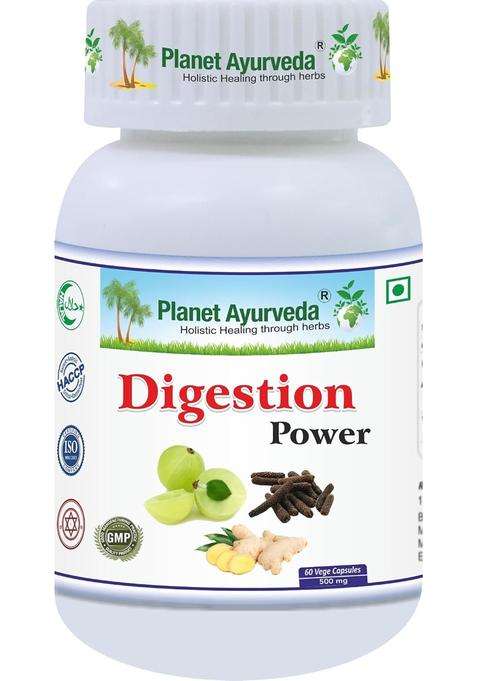 Planet Ayurveda Digestion Power Capsules, Ayurvedic Medicine Beneficial in Indigestion, Bloating, Acitidy, Obesity 60 Capsules