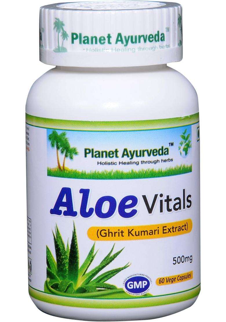 Planet Ayurveda Aloe Vitals Capsules 60 Capsules | Authentic Traditional Formula - Indya