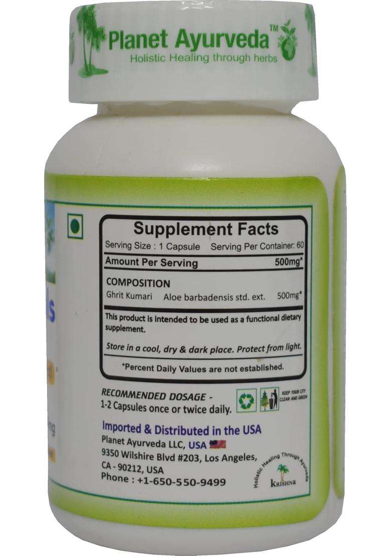 Planet Ayurveda Aloe Vitals Capsules 60 Capsules | Authentic Traditional Formula - Indya