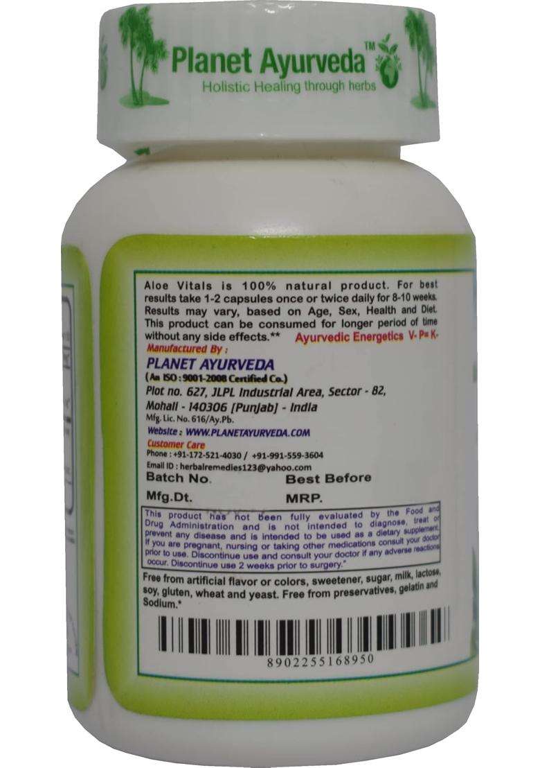 Planet Ayurveda Aloe Vitals Capsules 60 Capsules | Authentic Traditional Formula - Indya