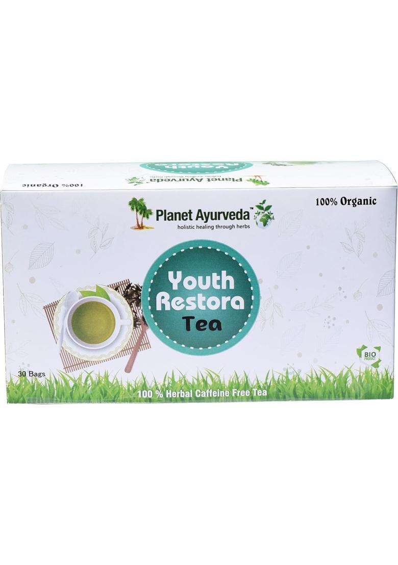 Planet Ayurveda Youth Restora Tea 30 Bags | Authentic Traditional Formula - Indya