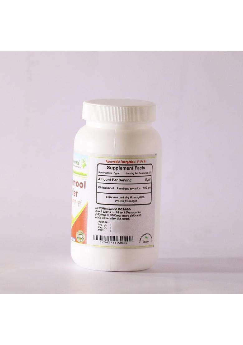 Planet Ayurveda Chitrakmool Powder 100g | Authentic Traditional Formula | Pure Herbal Digestive & Metabolism Booster - Indya