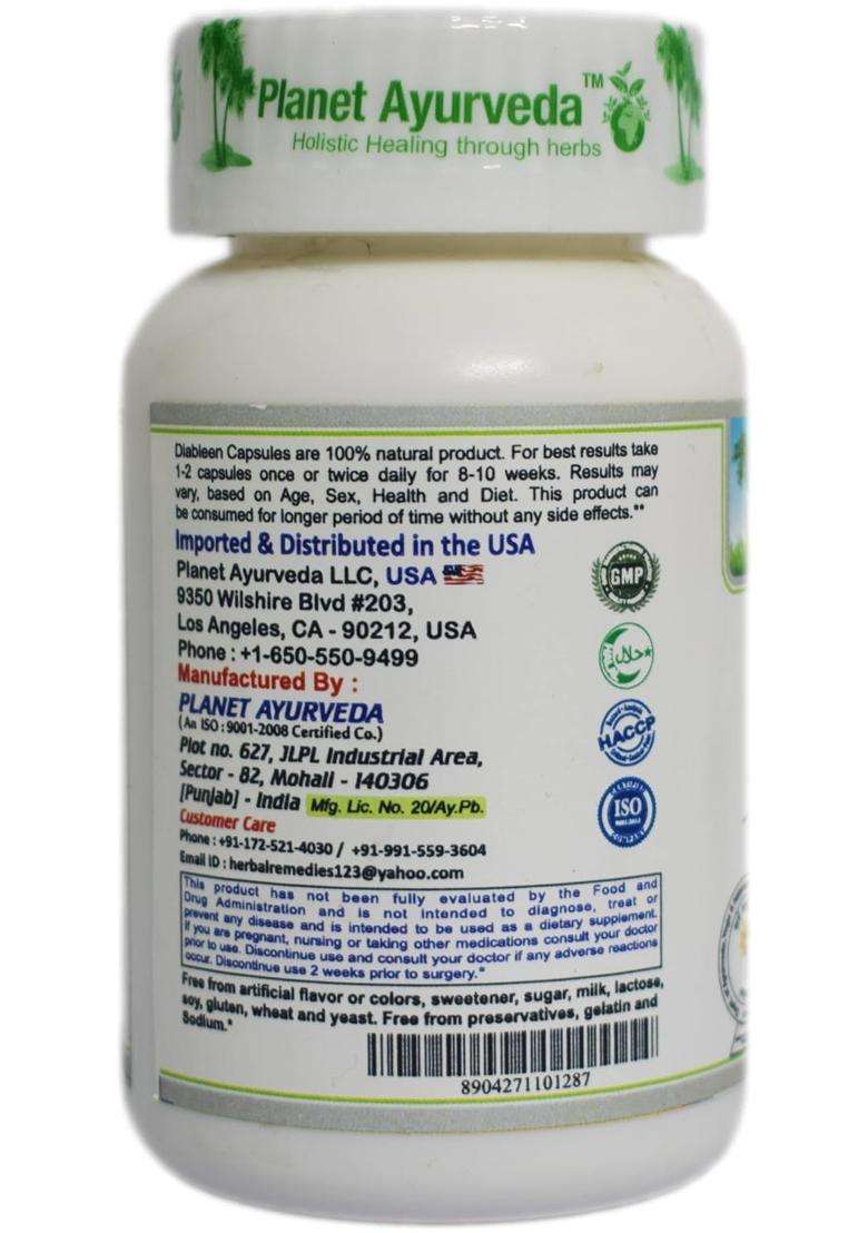 Planet Ayurveda Diableen Capsules 60 Capsules | Authentic Traditional Formula - Indya