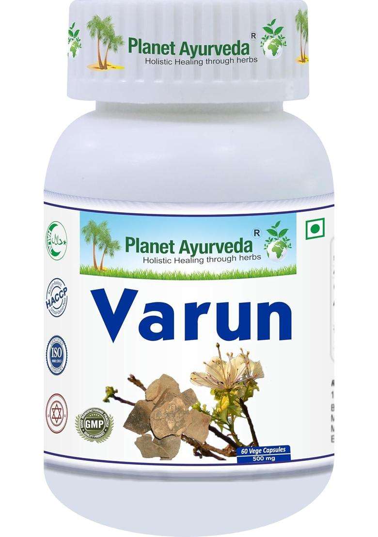 Planet Ayurveda Varun Capsules, Herbal Supplement, 60 Capsules, Varun (Crataeva nurvala) | Authentic Traditional Formula - Indya