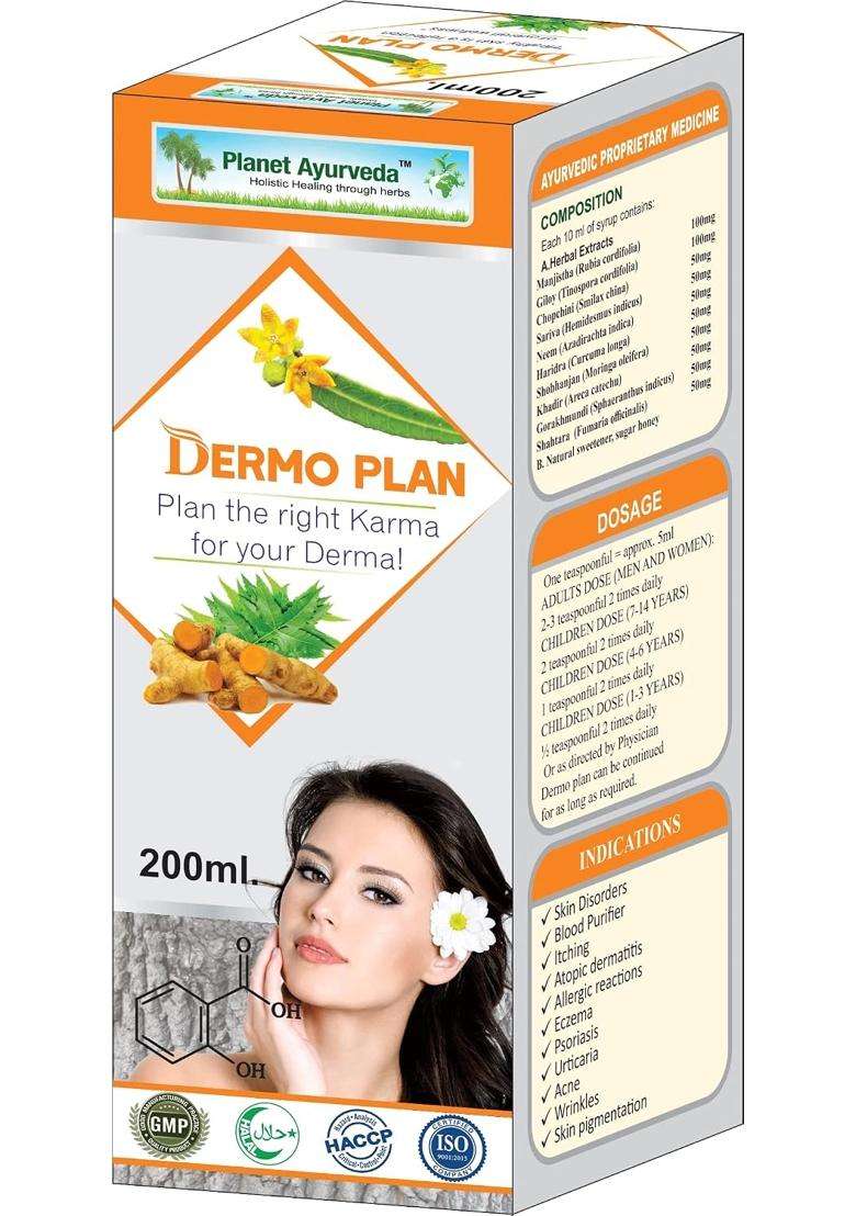 Planet Ayurveda Dermo Plan Syrup 200 ml | Authentic Traditional Formula - Indya