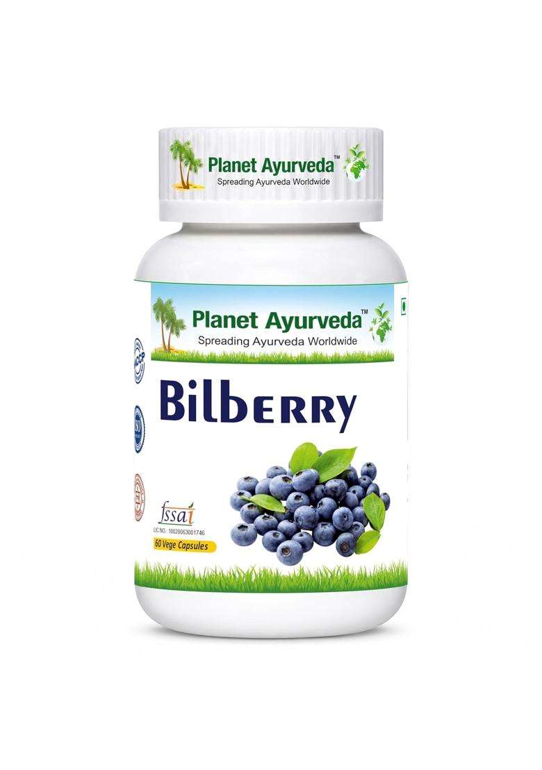 Planet Ayurveda Bilberry Capsules for Eye Health | Authentic Traditional Formula | Natural Antioxidant Support | Helps Support Healthy Eyes & Vision - Indya
