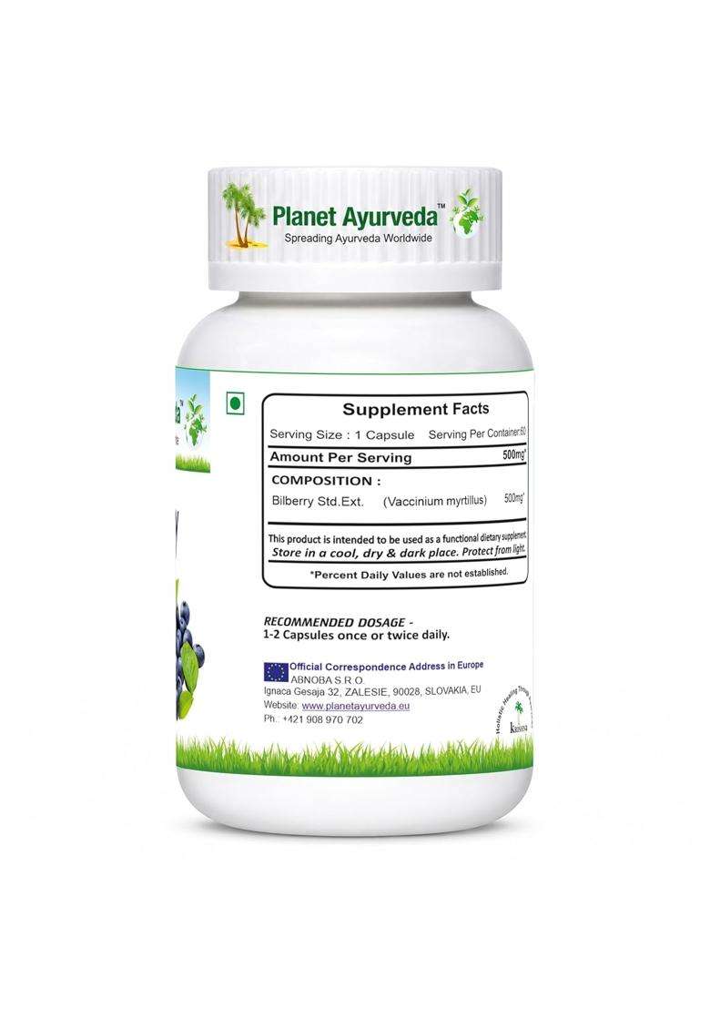 Planet Ayurveda Bilberry Capsules for Eye Health | Authentic Traditional Formula | Natural Antioxidant Support | Helps Support Healthy Eyes & Vision - Indya