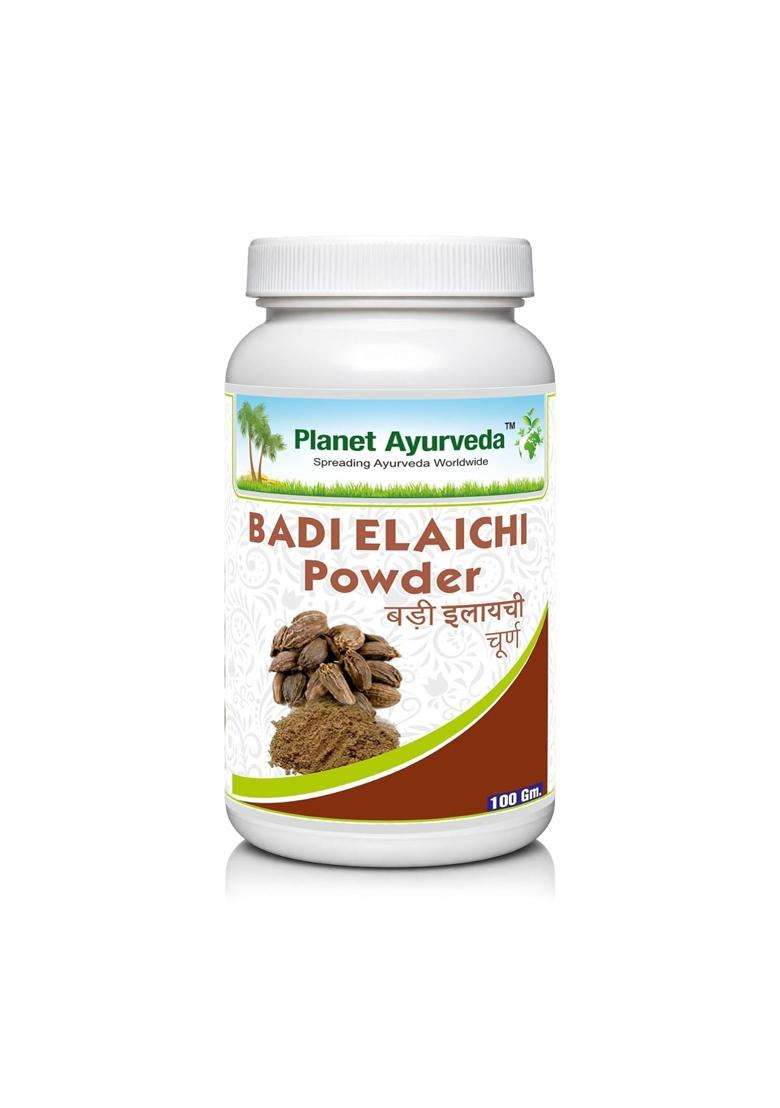 Planet Ayurveda Badi Elaichi Powder -Amomum subulatum (black cardamom) 100 g | Authentic Traditional Formula - Indya