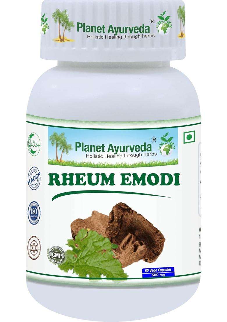 Planet Ayurveda Rheum Emodi 60 Capsules | Authentic Traditional Formula | 60 Capsules, Liver Support - Indya