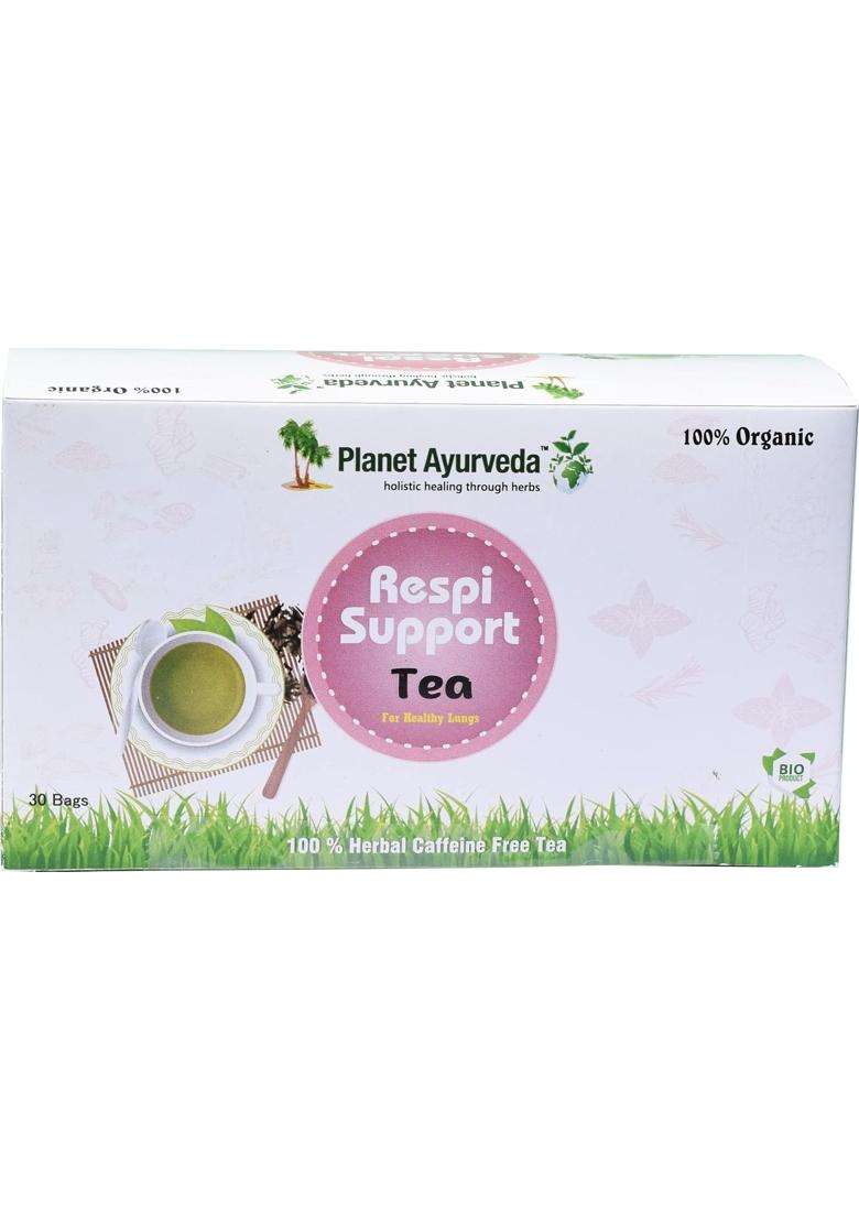 Planet Ayurveda Respi Support Tea, 30 Bags | Authentic Traditional Formula - Indya