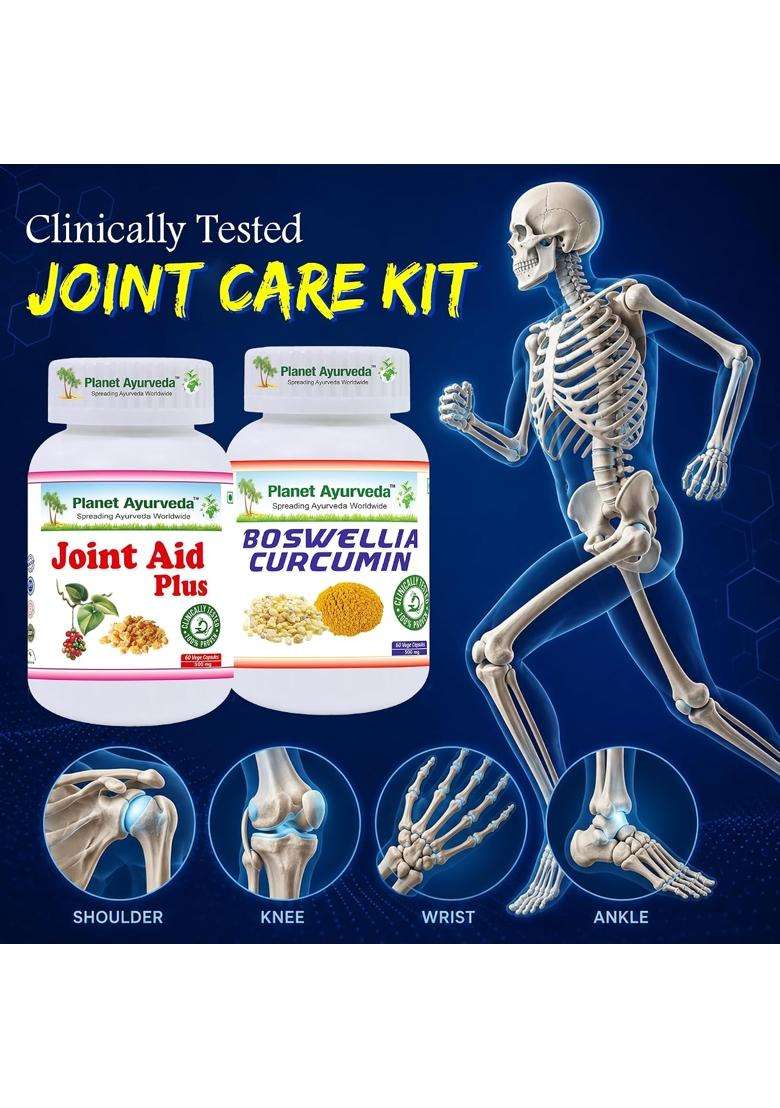 Planet Ayurveda Joint Support Combo 60 Capsules each | Authentic Traditional Formula | Joint Aid Plus & Boswellia Curcumin - Indya