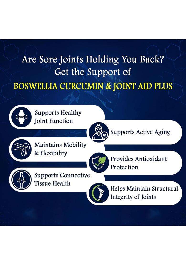 Planet Ayurveda Joint Support Combo 60 Capsules each | Authentic Traditional Formula | Joint Aid Plus & Boswellia Curcumin - Indya