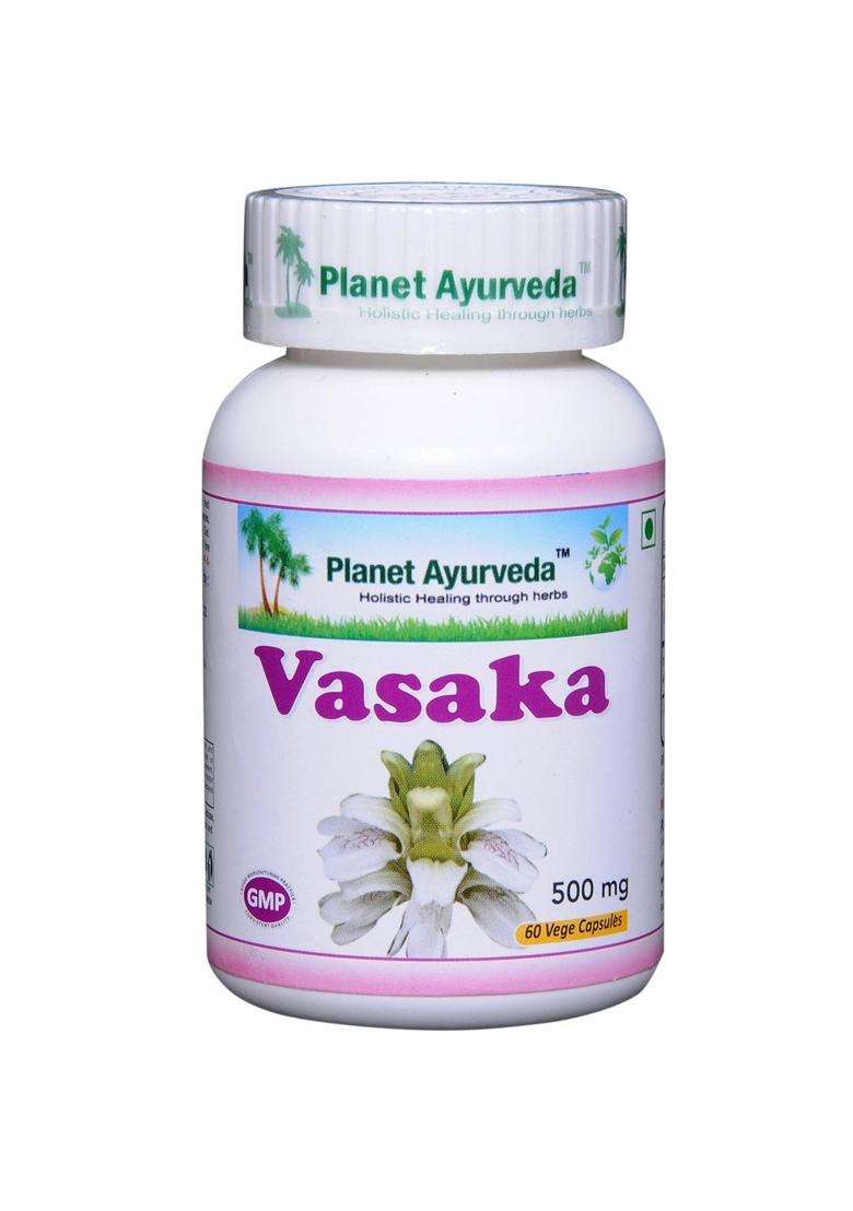 Planet Ayurveda Vasaka Capsules 60 Capsules | Authentic Traditional Formula - Indya