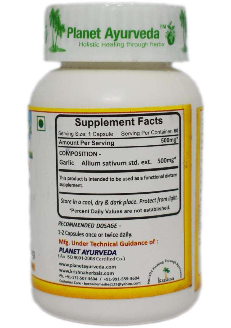 Planet Ayurveda Garlic Capsules 60 Capsules | Authentic Traditional Formula - Indya