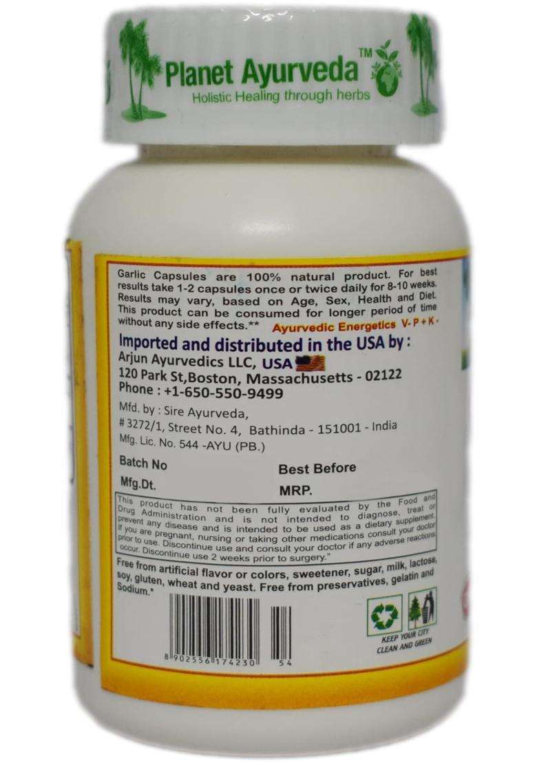 Planet Ayurveda Garlic Capsules 60 Capsules | Authentic Traditional Formula - Indya