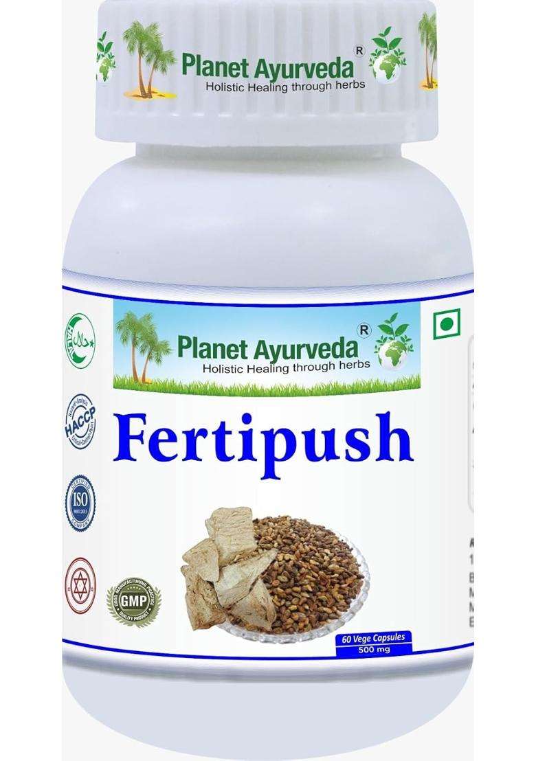 Planet Ayurveda Fertipush Capsules for Women Health 60 Capsules | Authentic Traditional Formula - Indya