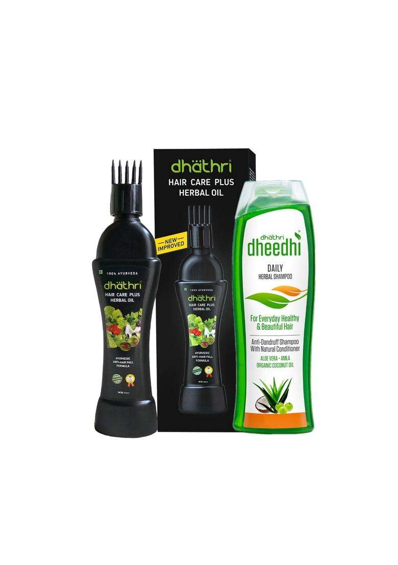 Dhathri Hair Care Plus Herbal Oil 100 ml | Authentic Traditional Formula | Ayurvedic hair oil for intense hair fall problems - Indya