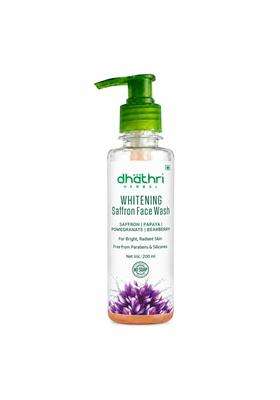 Dhathri Herbal Whitening Face Wash with Saffron, Pomegranate, Bearberry & Papaya for Radiant & Glowing Skin 200 ml | Natural Herbal Care